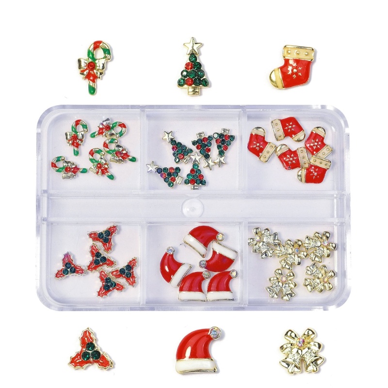Zzz Ornamen Berlian Imitasi Tema Natal Untuk Dekorasi Nail Art DIY