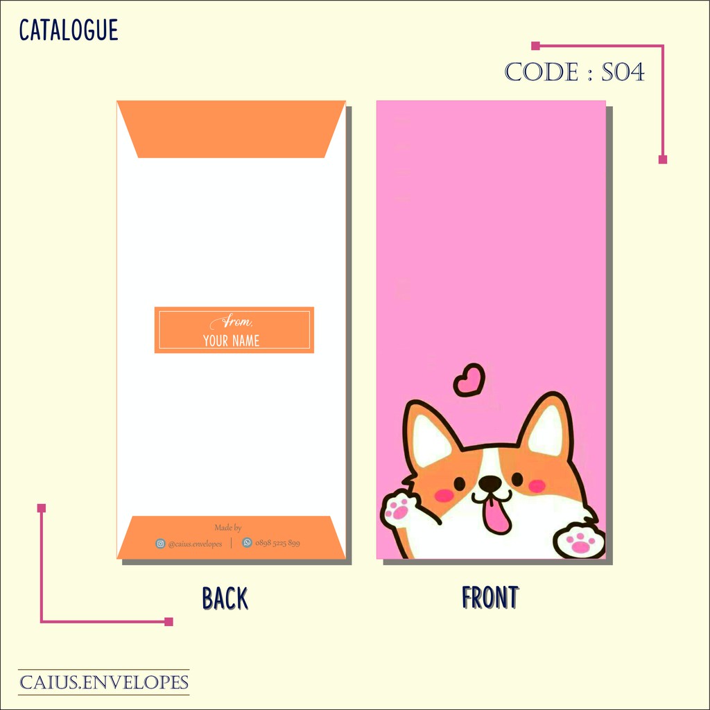 

Amplop lucu / Amplop pink gambar anjing
