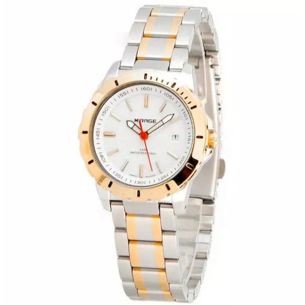 Jam Tangan Wanita Mirage Original 8549 Kombinasi Bergaransi Water Resistant 3 ATM