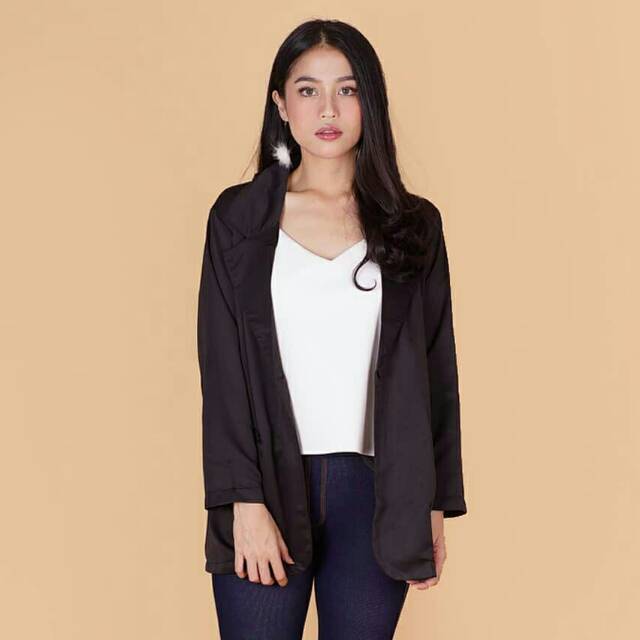 Suede Blazer - Black