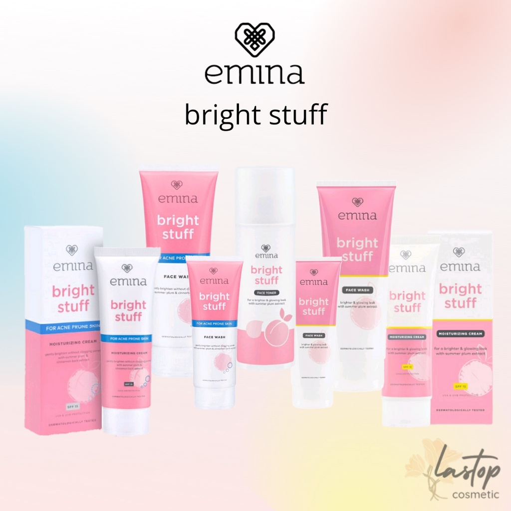 Jual Emina Bright Stuff Face Wash 50ml 100ml | Face Toner 100ml | Acne ...