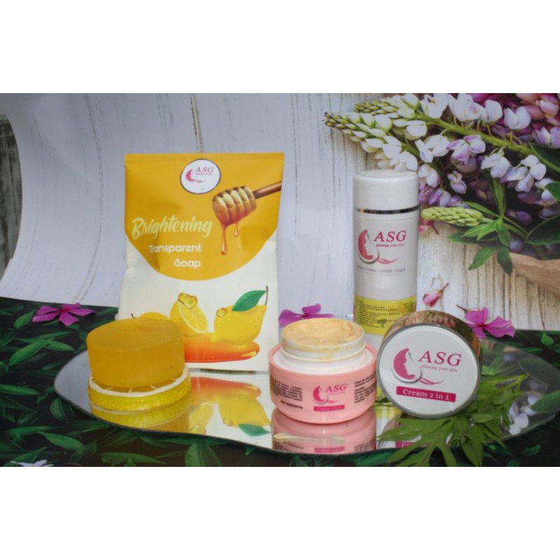 ASG GLOW premium glowing/cream flek dan jerawat ampuh Bpom
