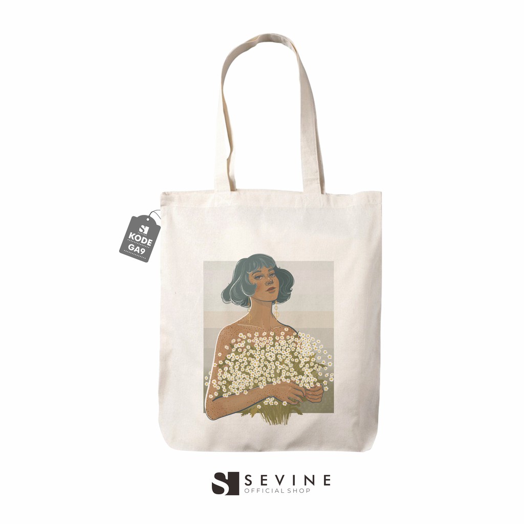 Sevine Totebag Tas Wanita Tote Bag Resleting Custom Vintage Aesthetics - GA