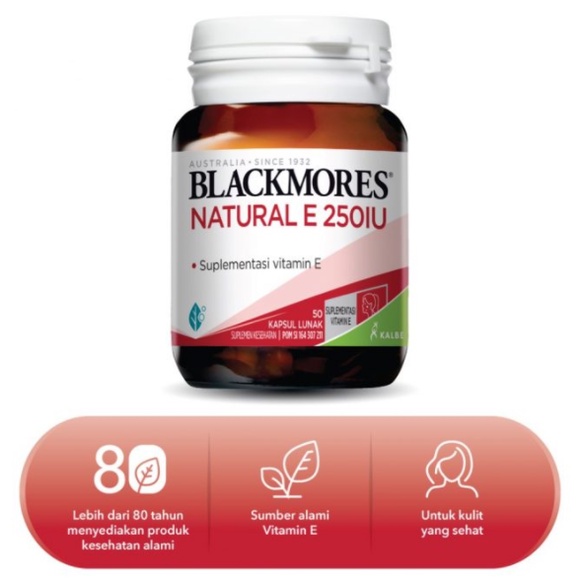 BLACKMORES NATURAL E 250IU ISI 50 KAPSUL / VITAMIN E 250IU