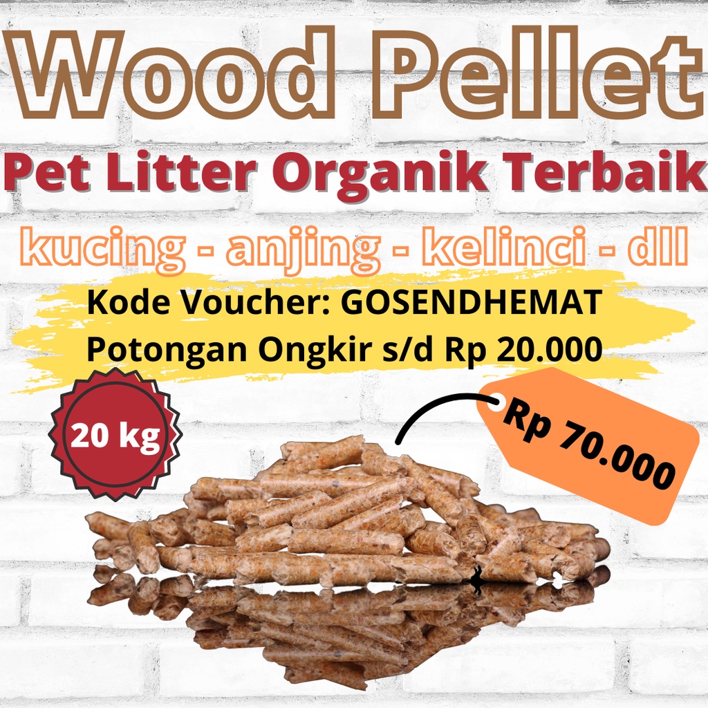 [Bandung Only] Pasir Kucing Organik 20 kg Wood Pellet Alas Kandang Kucing