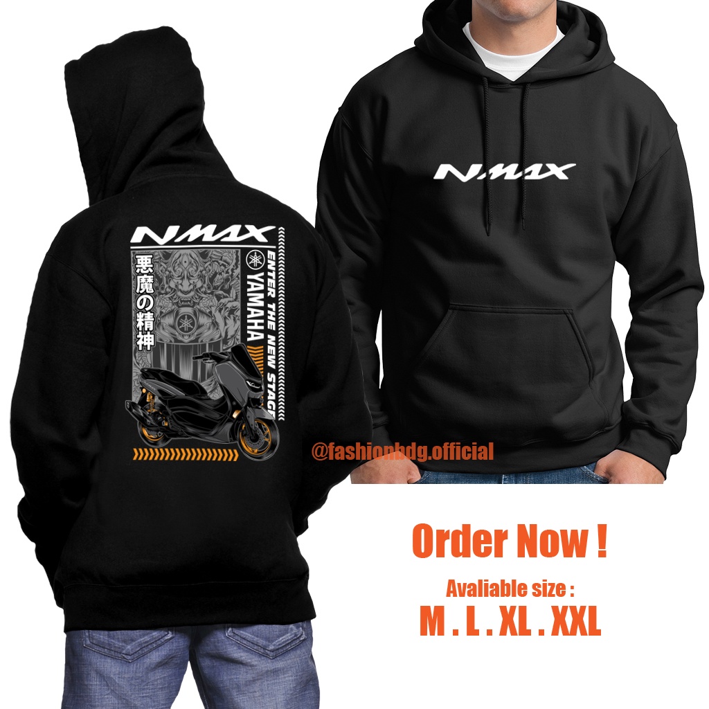 JAKET MOTOR NMAX HOODIE SWEATER YAMAHA NMAX DEMON BAHAN TEBAL