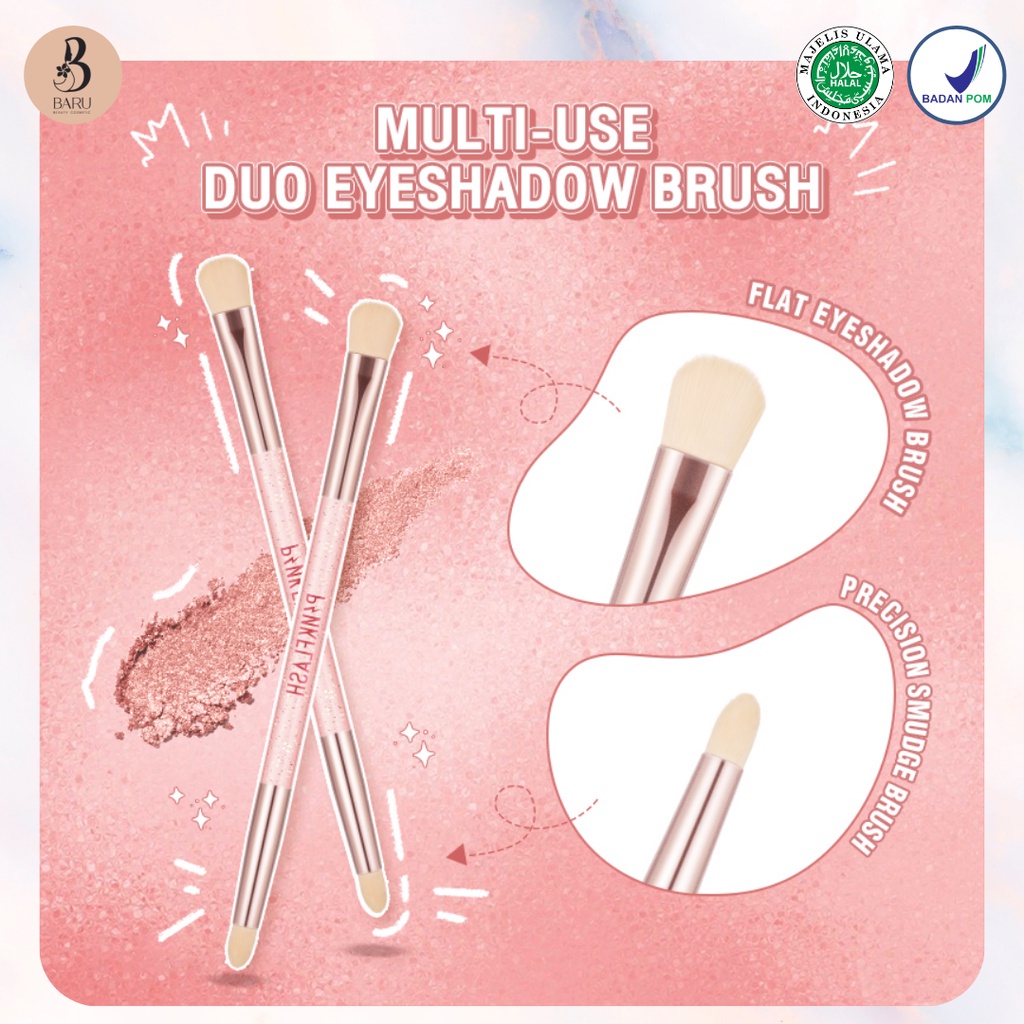 ★ BB ★ PINKFLASH Multi-use Duo Makeup Brush - Professional Makeup Tool - Kuas Makeup - Kuas Alis - Eyebrow Brush - PF T04 | PINK FLASH