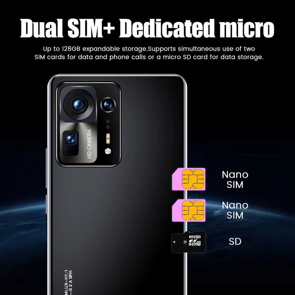 【Baru Kedatangan】MX4 Pro 7.2Inci 5G HD Screen Mobile Phone 12GB RAM + 512GB ROM  6800 mAh HD 5G Dual SIM Android Smartphone Layar Penuh