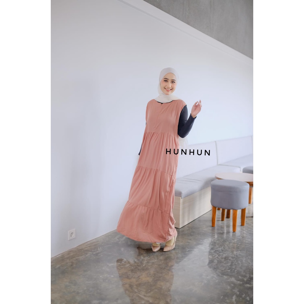 SHAKILA INNER DRESS/LONG DRESS TANPA LENGAN/BAHAN KATUN SHAKILA/MAXI DRESS FLARE WANITA/BUSUI FRIENDLY PUSATGROSIR_SOLO