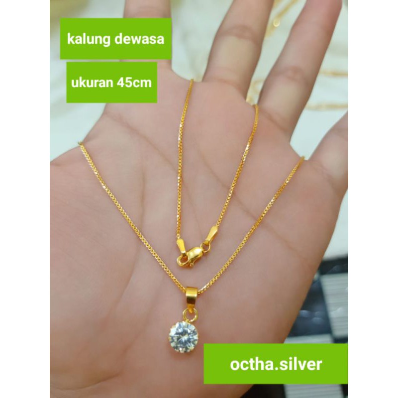 KALUNG ITALI DEWASA PERAK 925 LAPIS MAS 24 K