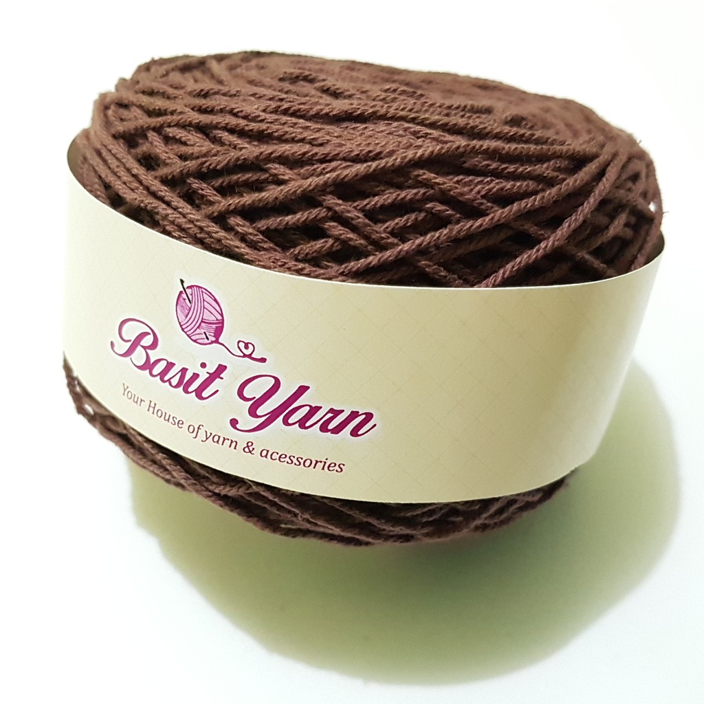 Benang Rajut Katun Rami Coklat BasitYarn