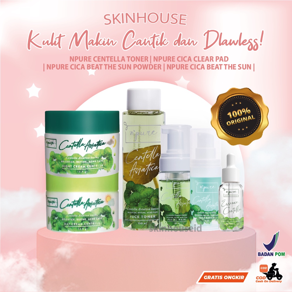 Skinhouseid Npure Centella Toner Cica Clear Pad Beat The Sun Powder Skincare Kecantikan Premium