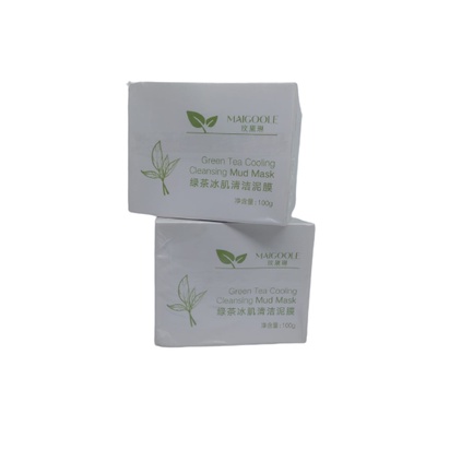 Green Tea Cleansing Mud Maigoole Mask Cooling 100gr Masker Lumpur Green Tea Mencerah Penuaan Dini Memudarkan Kerutan Wajah