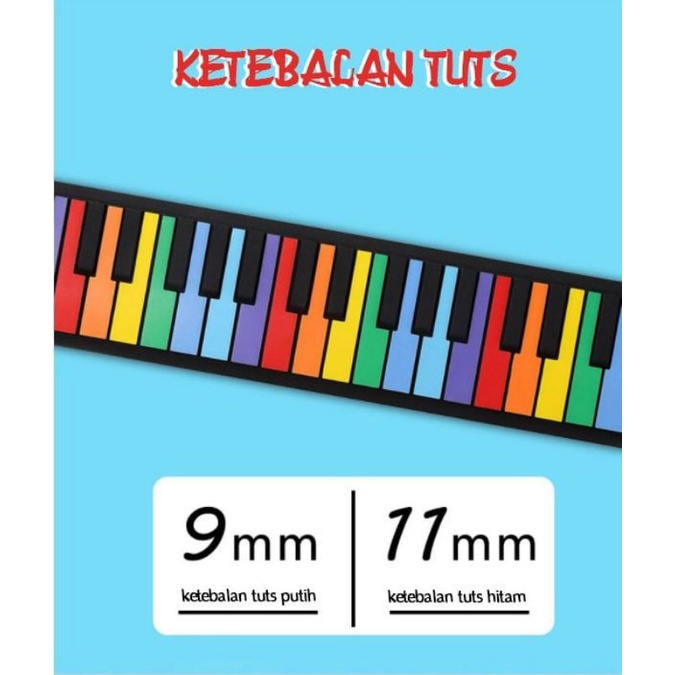 Piano Roll Rainbow Piano Portabel