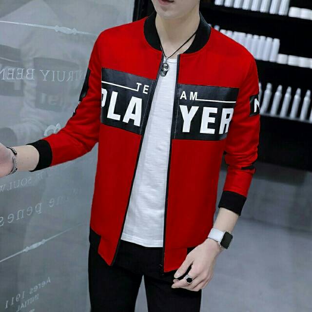 Jaket Team Player Red - Jaket Korea Keren Murah