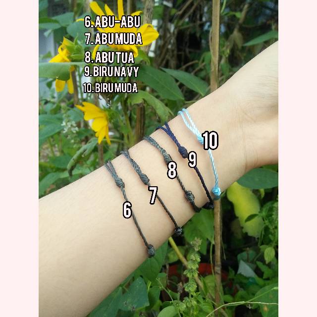 (3pcs) Gelang Benang Rajut Polos Simpul Biasa