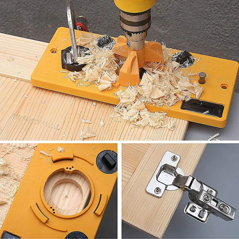 Alat Bantu Penanda Bor Engsel Sendok Lemari Kabinet Hinge Hole Jig Set Drill 35mm