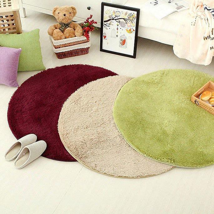 Karpet Bulu Karpet Bulat 80Cm Karpet Lantai Karpet Santai Karpet Rumah