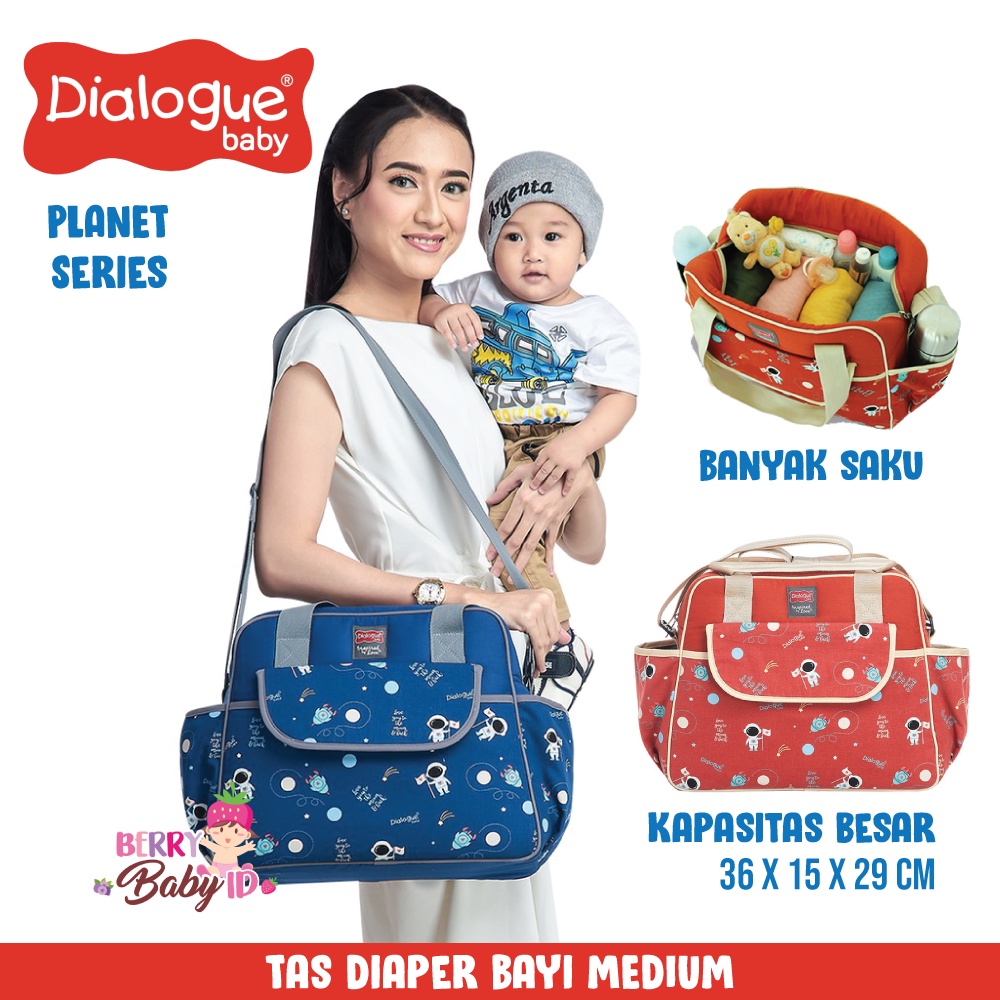 Dialogue Tas Bayi Medium Travel Bag Diaper Bag Planet Series DGT7252 Berry Mart