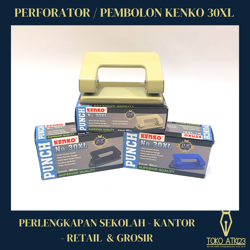 Perforator / Pembolong Kertas / Plong-plongan Merk Kenko No. 30XL
