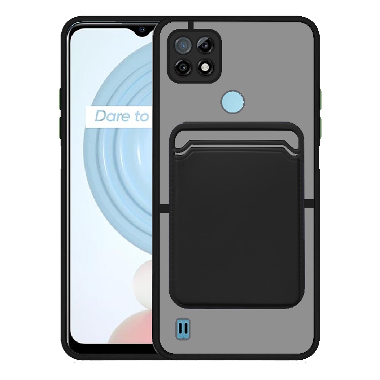 Soft Case Realme C21 C21Y Colored Clear Card Slot TPU Casing Holder Simpan Kartu