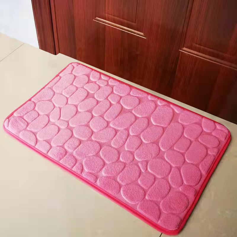 Gobra ♕ KS001 Keset Kaki (Tanpa Kemasan) Anti Slip Motif Batu 10 Warna 40x60CM Bahan Memory Foam Alas Lantai Keset Kamar Mandi Import Murah