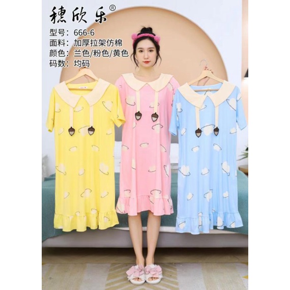 Dress Korea Bahan Kaos Import Baju Tidur Wanita Daster Korea Daster Modis