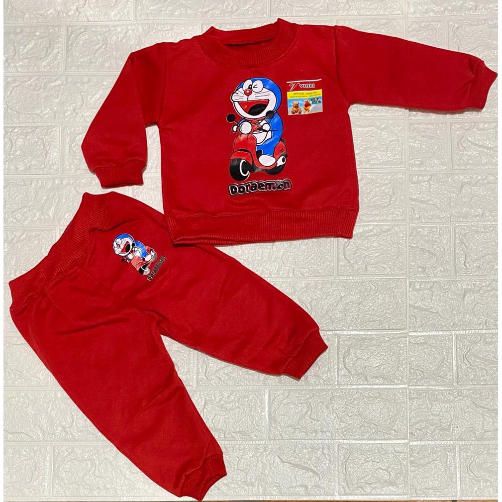 sweater bayi motif doraemon setelan 2-12 bulan (RG059)