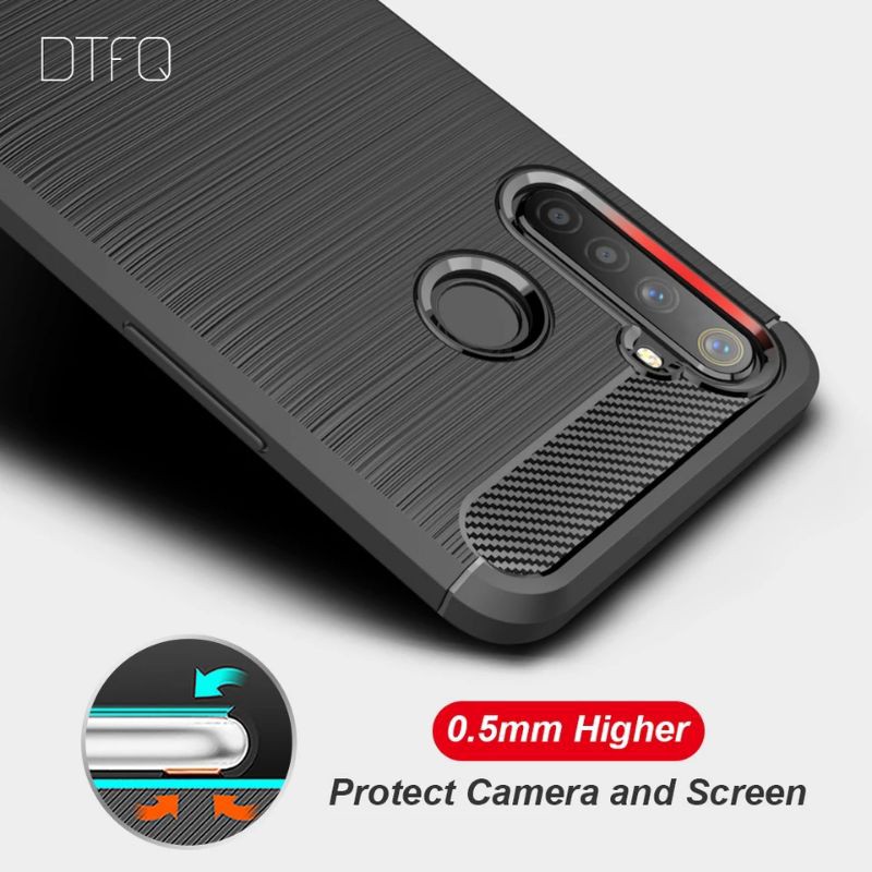 Realme 5i Softcase Carbon Fiber - Case Karbon Realmi 5i Casing Tpu Silikon Cover Premium