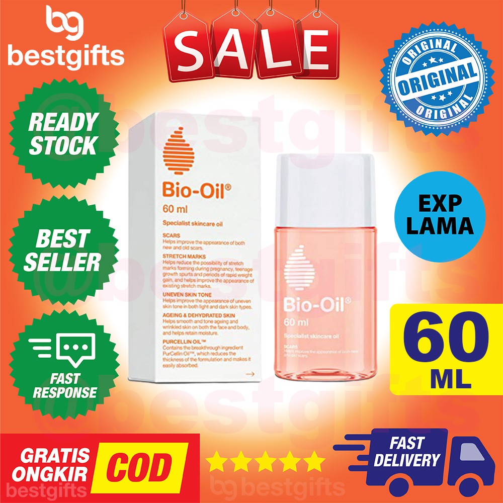 BIO OIL 60 ML 60ML BIOOIL PENGHILANG BEKAS LUKA PASCA HAMIL SCAR STRETCH MARK SELULIT STREACHMARK