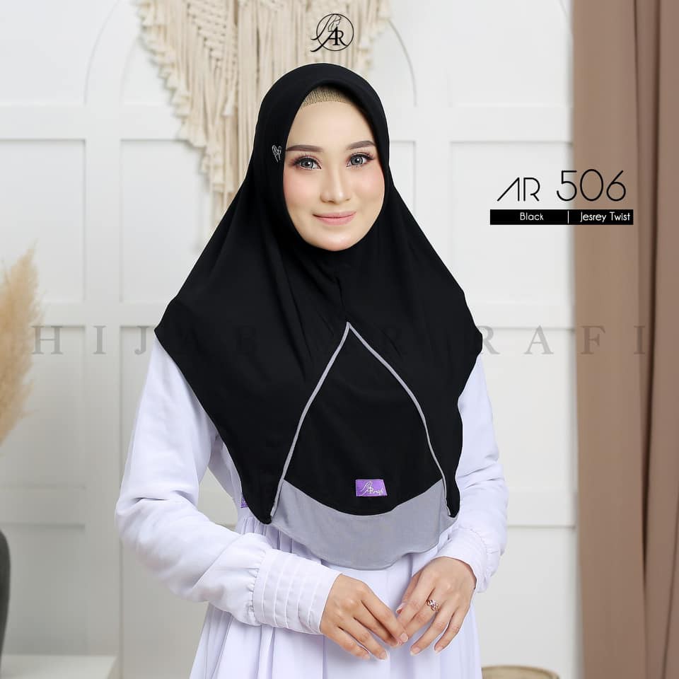 Hijab Arrafi Terbaru 2022 Ori | Jilbab Arrafi Terbaru 2021 Ori AR 506 | Hijab Arrafi Terbaru Jilbab Simple Hijab Daily by Ar Rafi | Kerudung Arafi Terbaru 2022 ORI-black