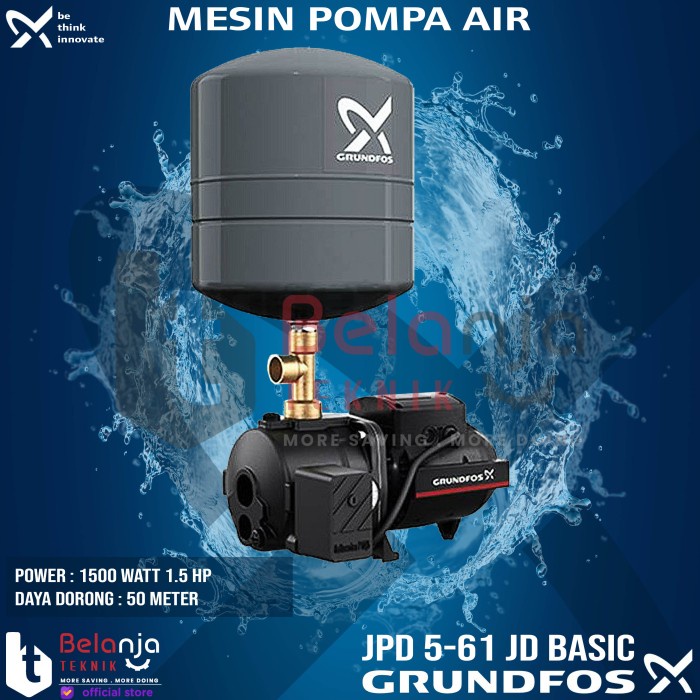 GRUNDFOS MESIN POMPA AIR JPD 5-61- JD BASIC 5 JET PUMP 50 METER 1500 W