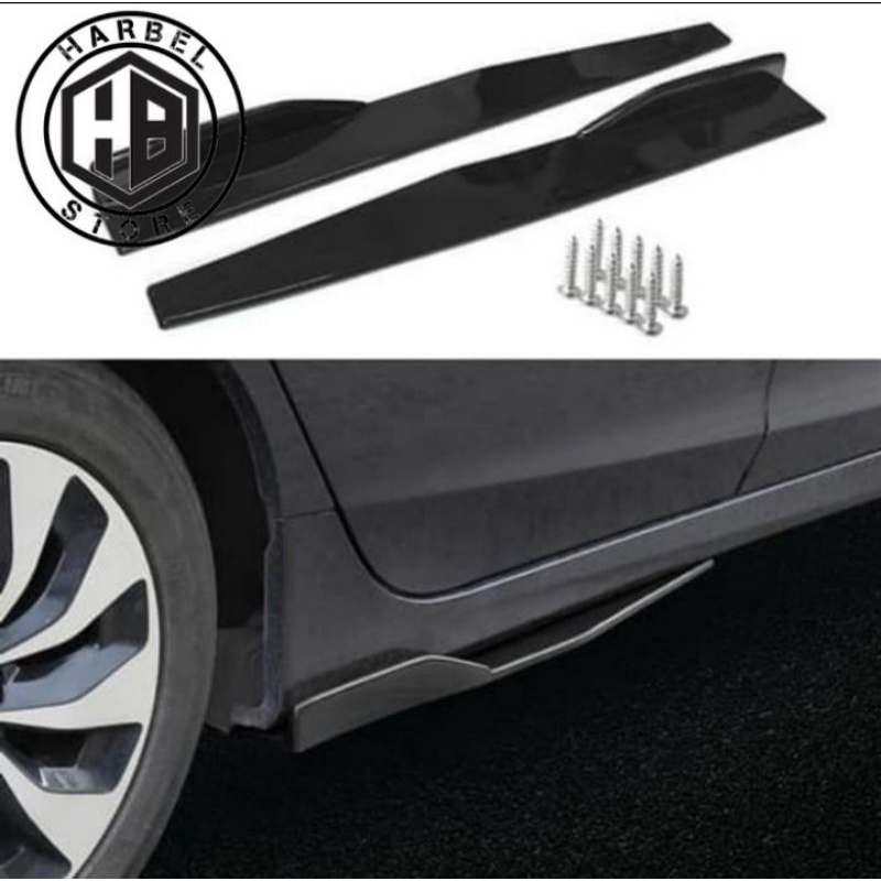 winglet samping variasi samping bawah mobil All new Rush hitam glossy