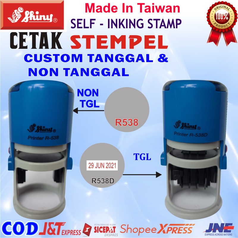 

STEMPEL TANGGAL OTOMATIS SHINY CAP KANTOR TOKO DAGANG R-538 DAN R-538D SERBAGUNA