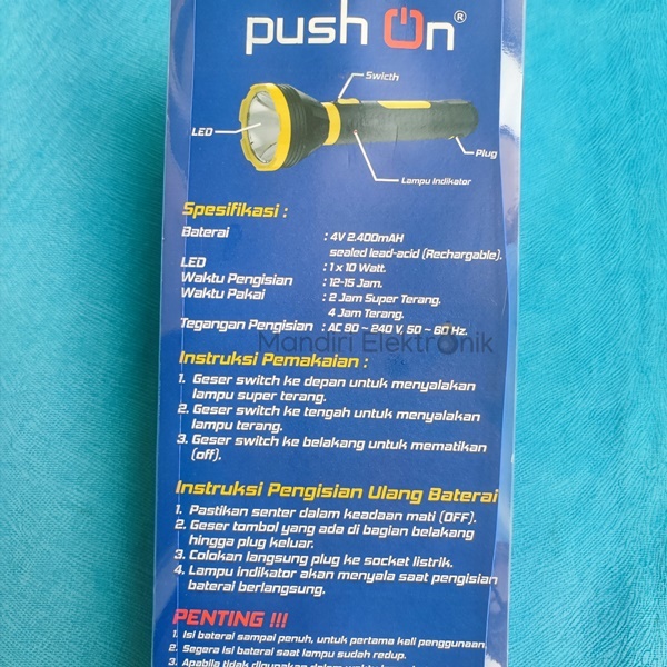 Senter Push On FL 7100 LED 10 Watt Senter Besar Push On