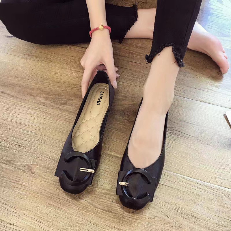 Zerolimit - Flatshoes Wanita Korean Style Kekinian Sepatu Kuliah Kerja Wanita Sepatu Flat Cewek Formal Cantik