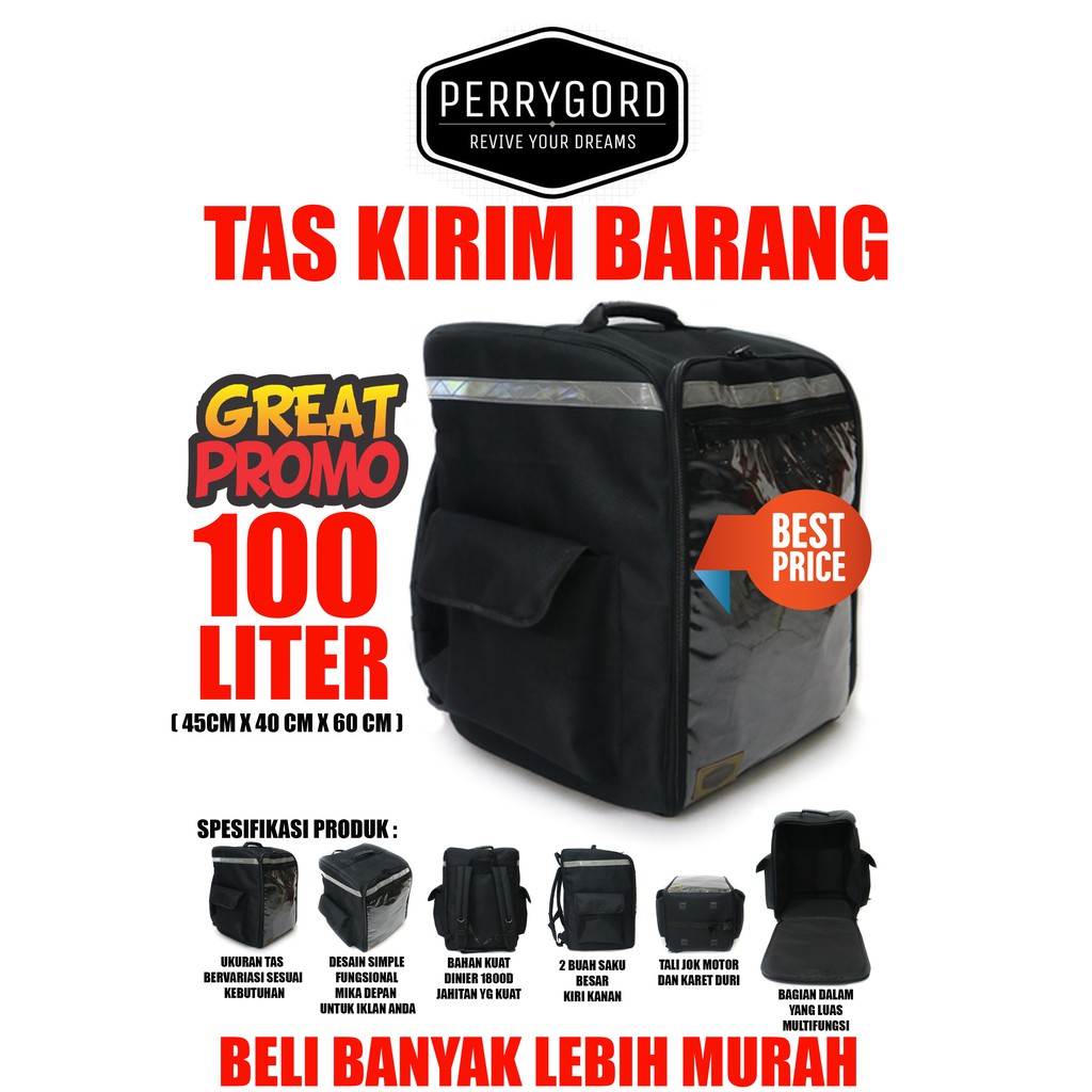 Tas kirim barang untuk gojek gosend grab dan jasa ekspedisi kapasitas 100 Liter