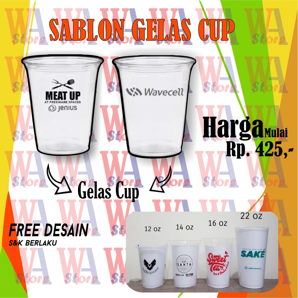 Jual Jasa Sablon Gelas Cup Plastik Gelas Cup Custom Sablon Shopee Indonesia 5165