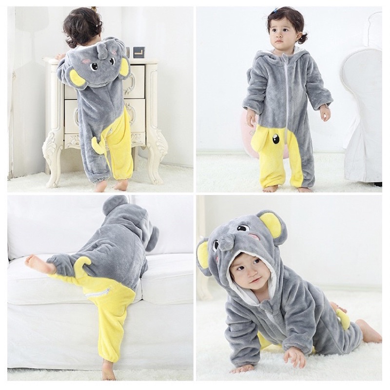 Baju piyama kostum anak bayi onesie animal hewan lucu import 0T-5T-7
