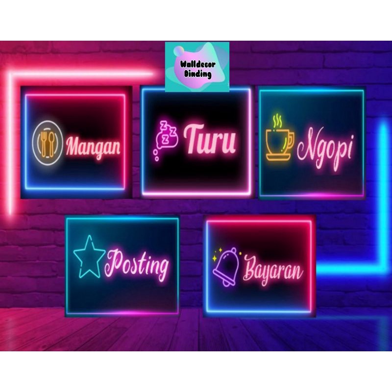 Jual Poster Neon AESTHETIC Panjangan Dinding Kamar Cowok Hiasan Dinding Neon Walldecor