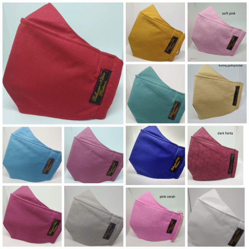 MASKER KAIN 3D/3 PLY/ 3 LAPIS POLOS(EARLOOP & HEADLOOP/HIJAB)