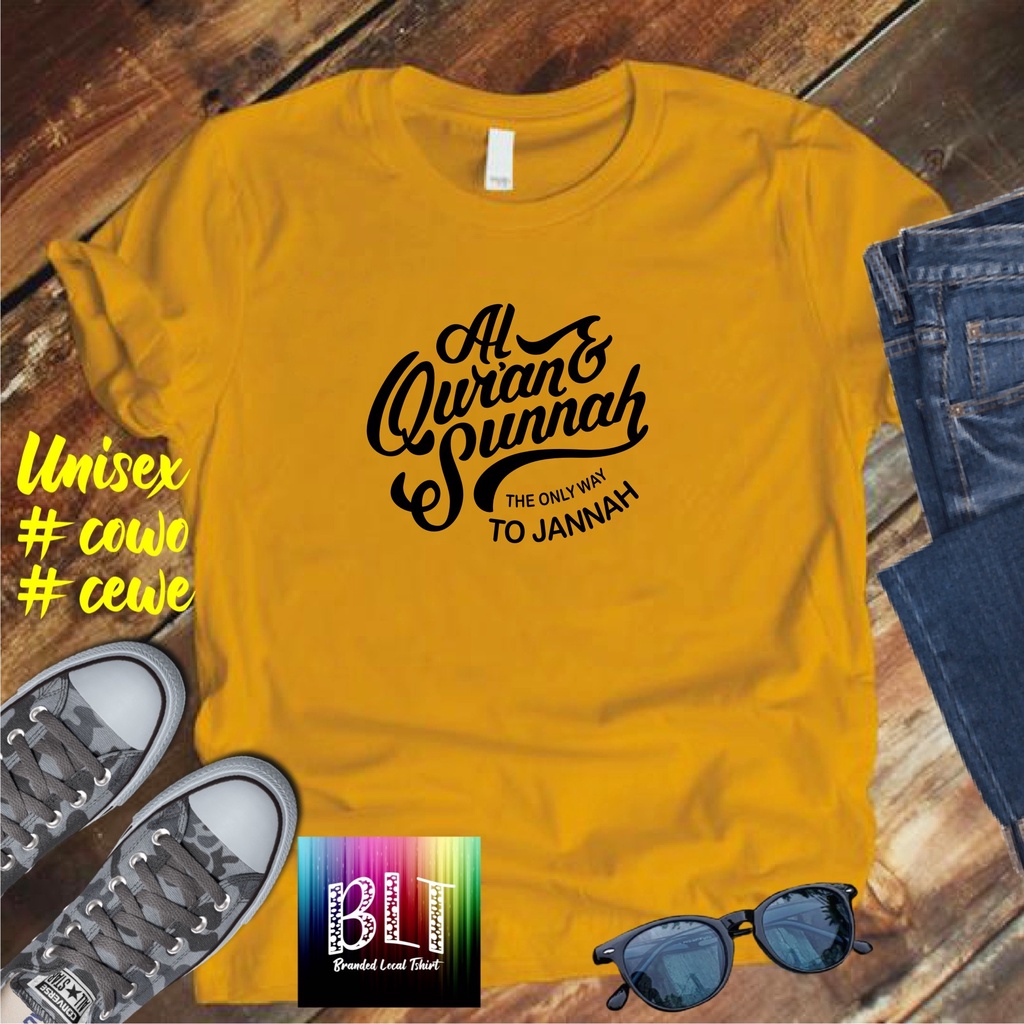 COD/ KAOS NEW ALQURAN SUNNAH /KAOS TULISAN/KAOS SANTRI KEKINIAN/KAOS DAKWAH/KAOS ISLAM/SANTRIWATI/KAOS HITS 2022/KAOS BERGAMBAR KAOS EKSPRESI KAOS PRIA TSHIRT WANITA Santai Crew Neck V-Neck Slim-fitting Polos Setrip Hitam Putih Crew Neck