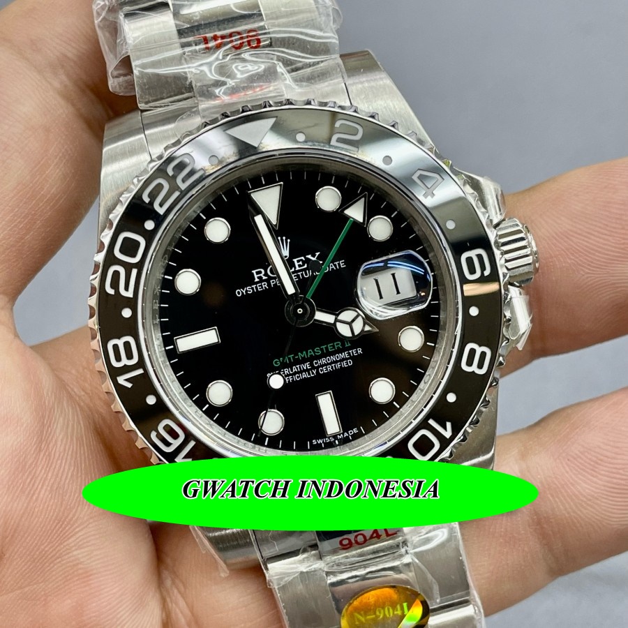 Hot Promo  Jam Tangan Kasual Pria Rolex GMT Master II 116710LN 3186 SS 904L NOOB Stainless Steel Jam