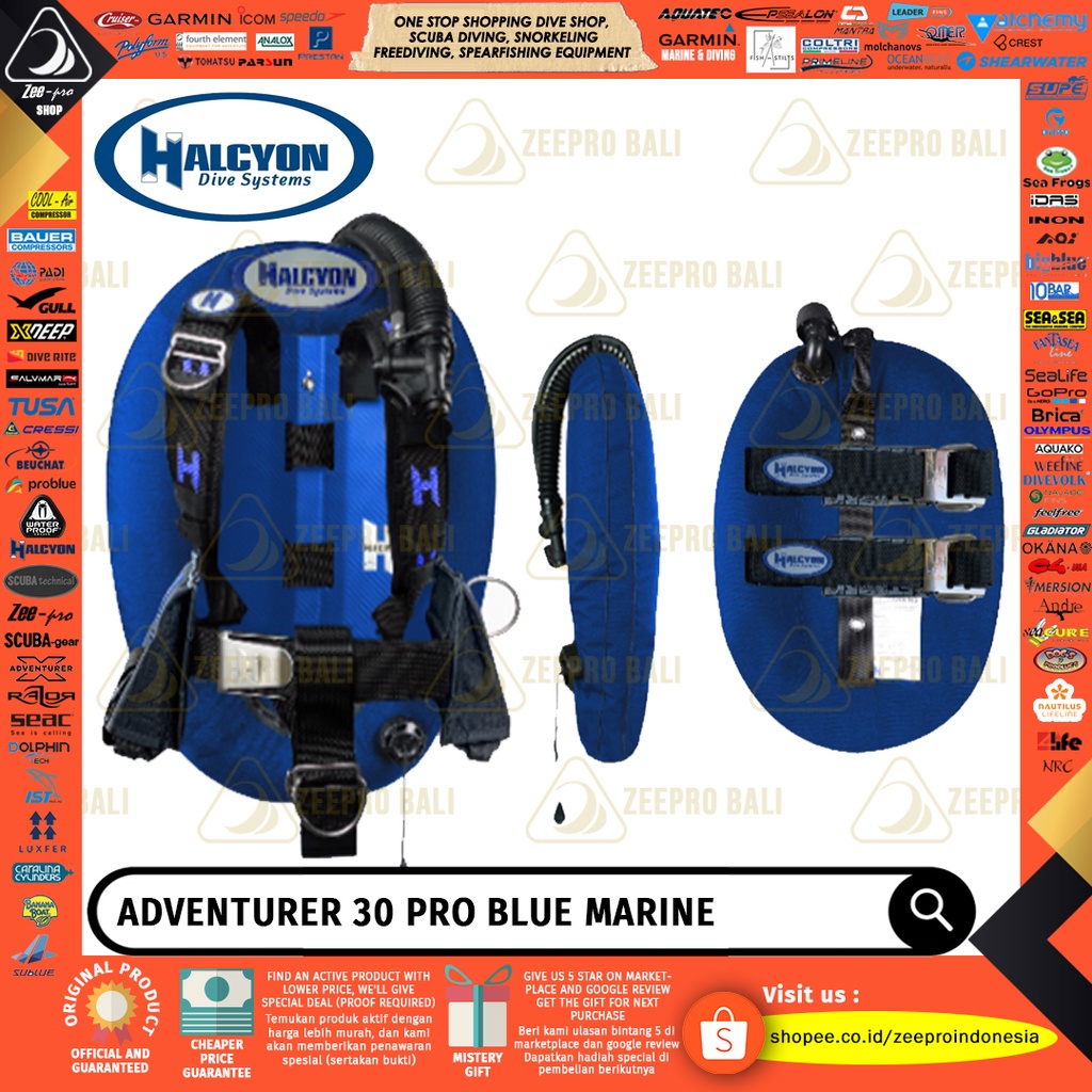 BCD Back Buoyancy Technical Halcyon Adventurer 30 Pro Blue Marine Carbon Backplate Scuba Dive Selam