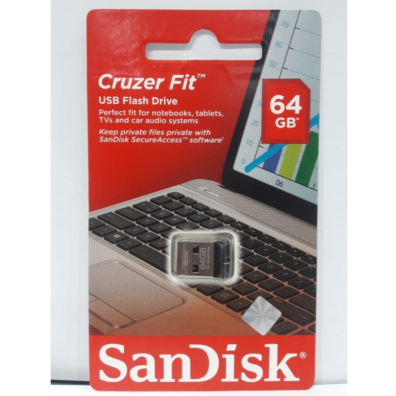 SANDISK FLASHDISK FIT 64GB CZ33 - Flashdisk fit 64 GB CZ