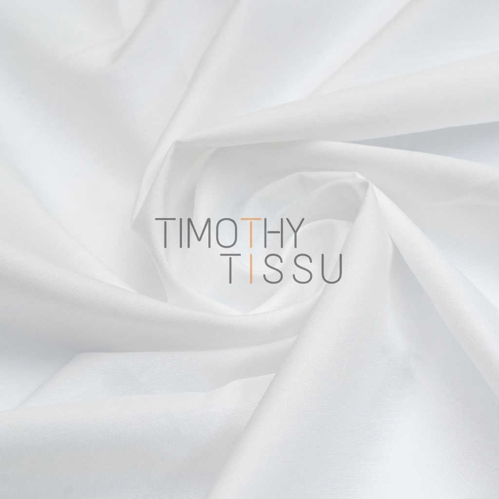 Bahan Kain Blacu TC DACRON RFD Super Soft Premium Garment Quality (Off White) | Timothy Tissu