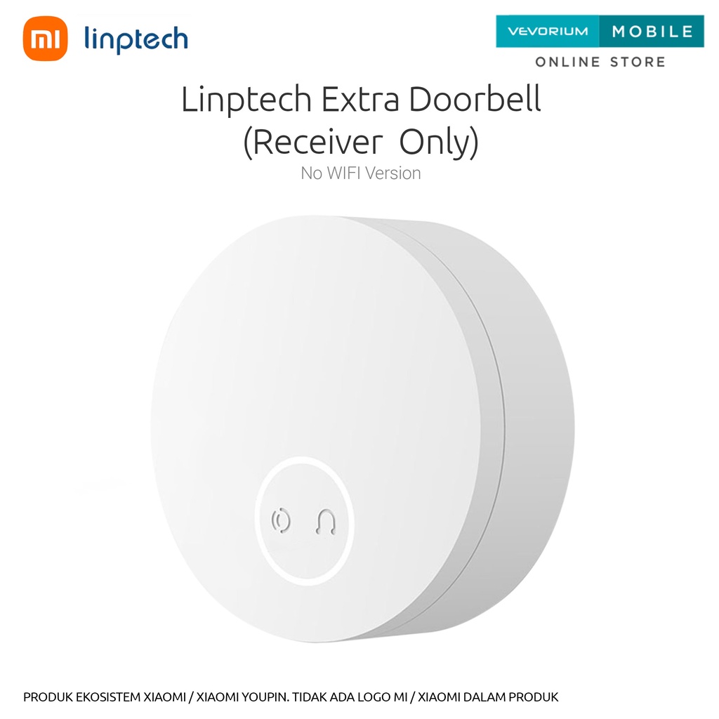 [RECEIVER] (Xiaomi Mijia) Linptech Self-Powered Smart Wireless Doorbell Bel Rumah Tanpa Baterai Tanpa Listrik Tanpa Kabel WIFI Internet Modern Minimalis Aestetik Estetik Scandinavian Nordic