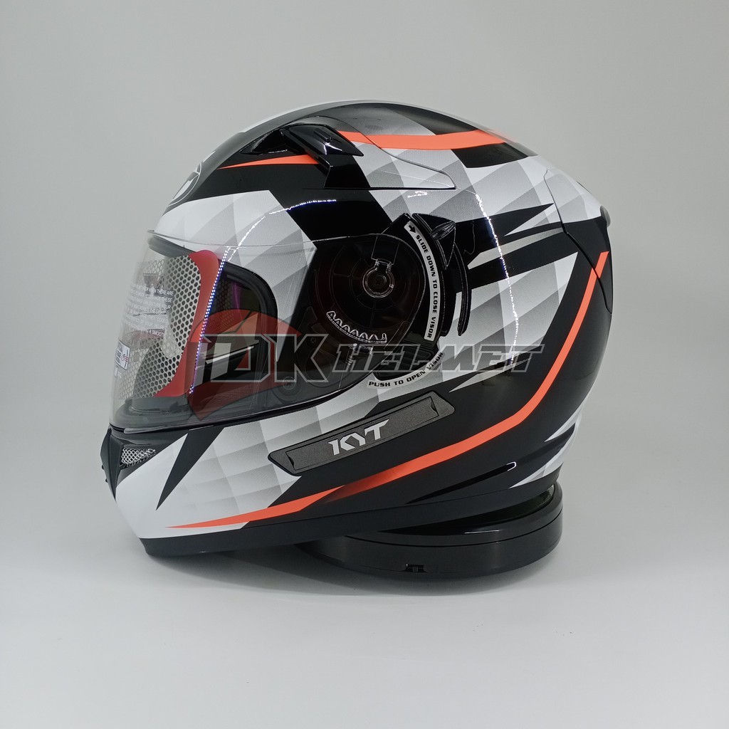 Helm KYT K2R Diamond Black White K2 Rider Putih Full Face Double Visor