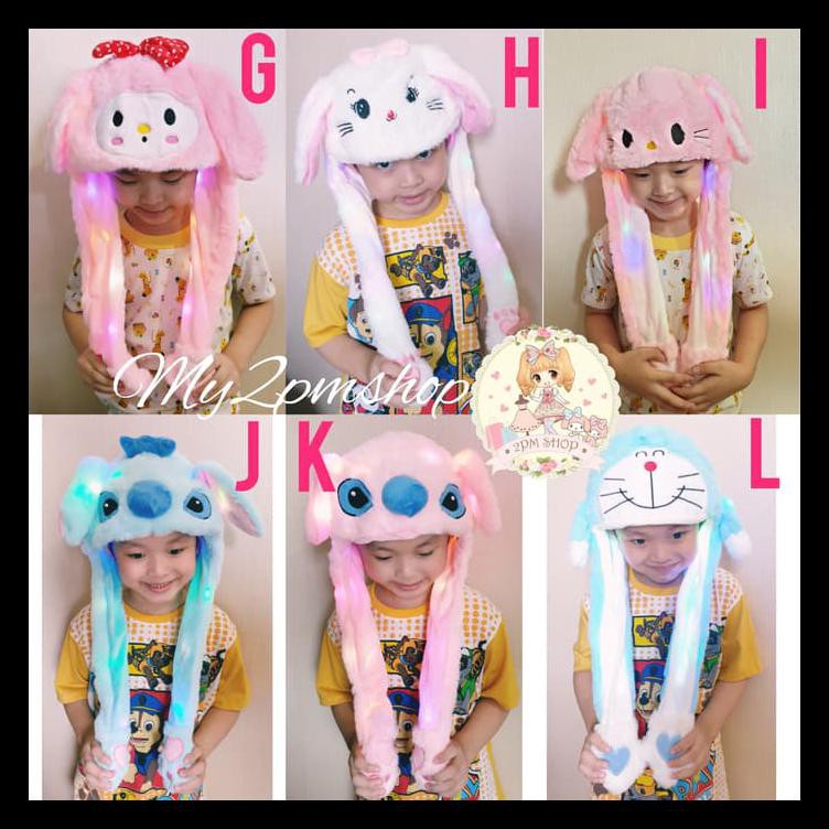 Topi Korea Led Tik Tok / Bunny Hat / Unicorn Hat /Kado Anak Cowo Cewe Terlaris