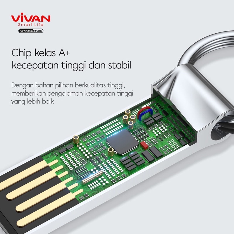 VIVAN Flashdisk 16GB/32GB/64GB Waterproof with Ring Design Silver